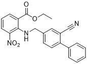 Этиловое 2 (((2-Cyano- [1,1' - бифенил] - 4-Yl) метиловое) амино) - порошок 3-Nitrobenzoate CAS 136285-67-1 желтый кристаллический