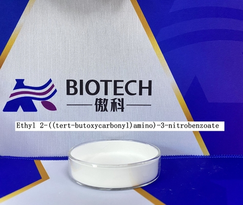 Промежуточные звена этиловые 2 ((Tert-Butoxycarbonyl) амино) - 3-Nitrobenzoate CAS APIs отсутствие 136285-65-9 белого порошка C14H18N2O6